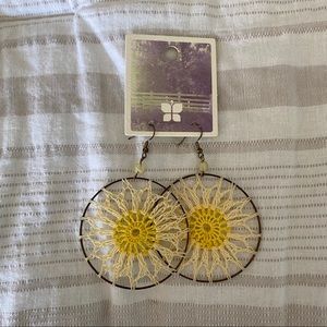 Dream catcher earrings | Yellow